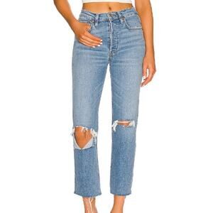 Re/Done 70s Stove Pipe Jeans Destroyed Dawn Casual Minimalist Denim Sz 26